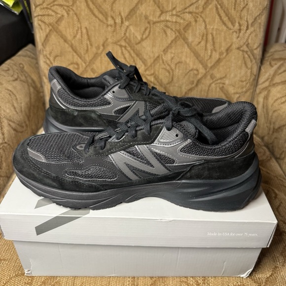 New Balance NB 990V6 U990BB6 Triple Black Made In USA Suede 11 D Excellent! - Picture 3 of 9